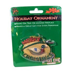 Rivers Edge Mallard Duck in Reeds Christmas Ornament 2 x 3-inch Brown Ceramic